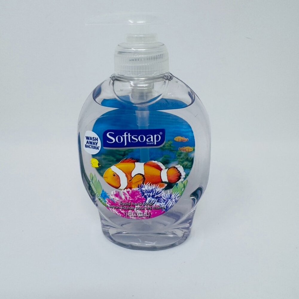 Softsoap AQUARIUM Series Liquid Pump Hand Soap Clownfish VTG back panel NEW